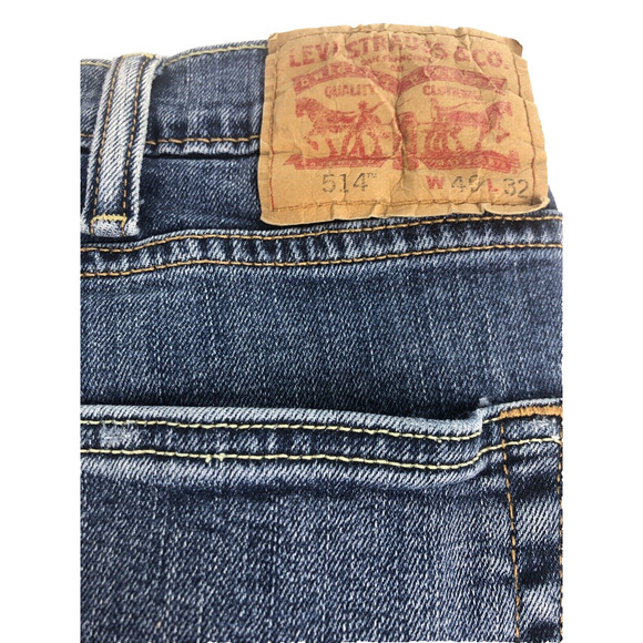 Levi's 514 Men's Jeans 40 x 32 Regular Fit Straight Leg Y2K Blue Denim Stonewash - Picture 13 of 13